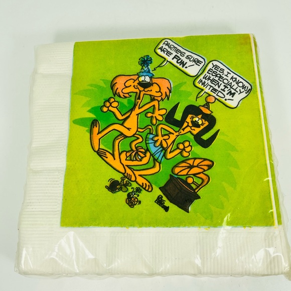 VTG American Greetings Napkins Parties Sure Are Fun Cartoon Lions NOS Pack Of 16 - Picture 1 of 4